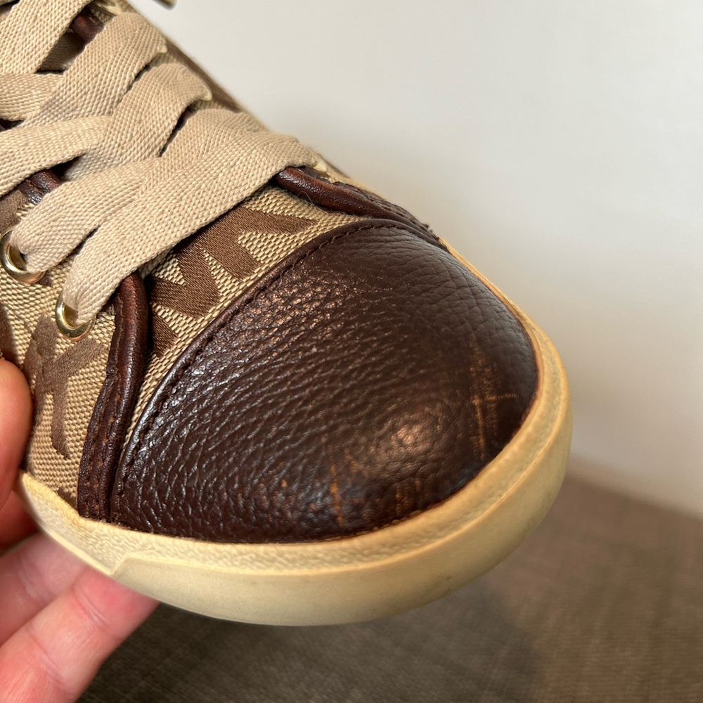 MICHAEL Michael Kors Brown and Tan MK Logo Sneakers - Picture 6 of 8